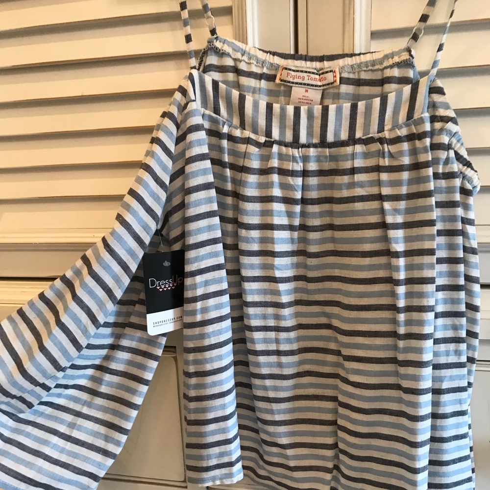Long Sleeve Off The Shoulder Striped Top